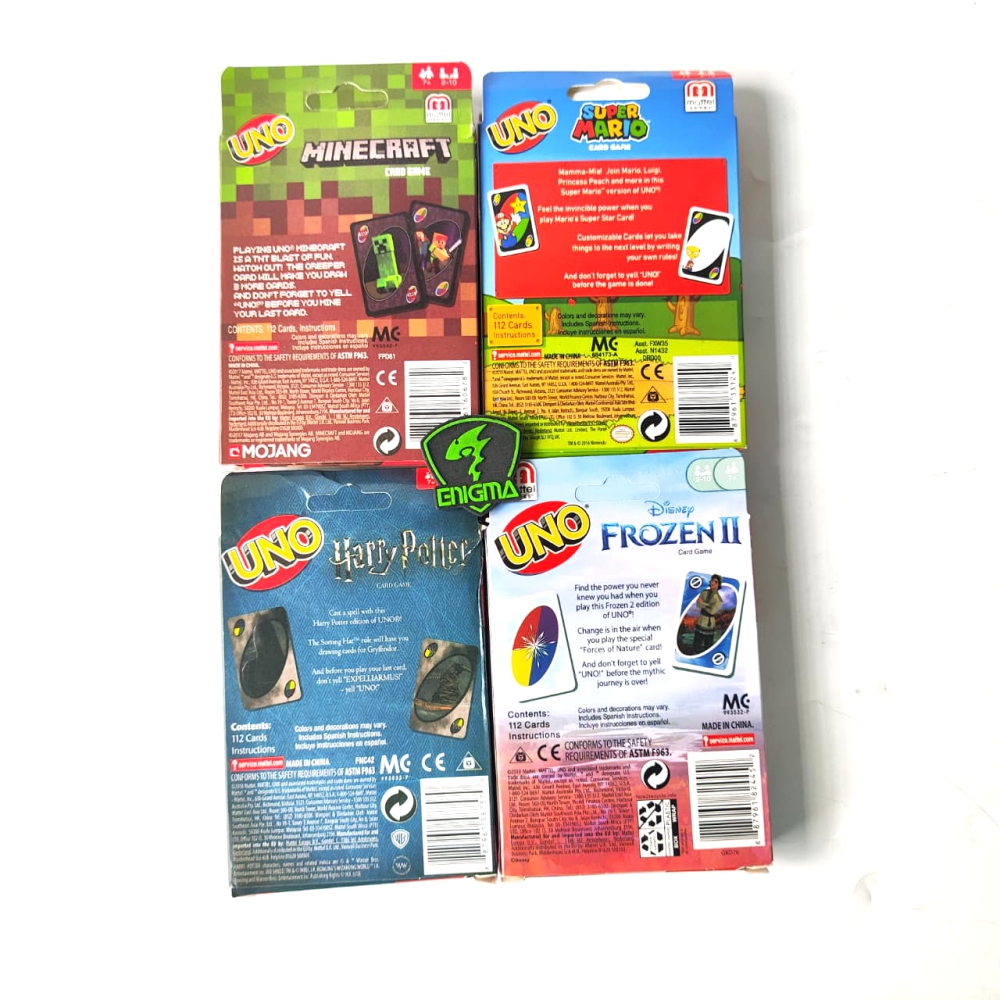 UNO CARD MINECRAFT - HARRY POTTER - SUPER MARIO - FROZEN - PERMAINAN KARTU - ENIGMAZONE - Gambar 2